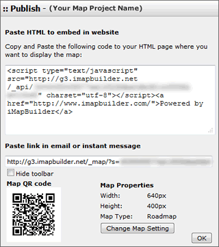 link map publish code embed sharing