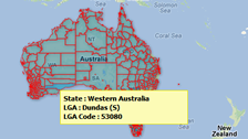 census data and demographics map of Australia