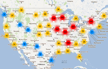 sample data clustering map