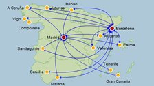 Travel and flight route map